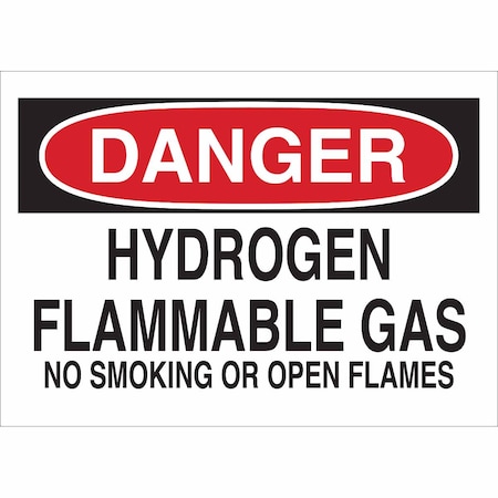 Brady Danger No Smoking Sign, 7" H, 10" W, Polyester, Rectangle, English, 84411 84411