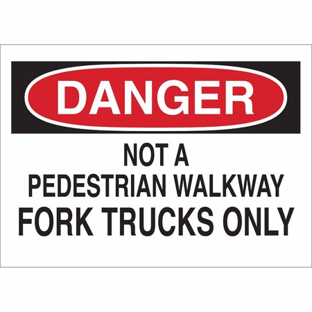 Brady Danger Sign, 10" H, 14" W, Fiberglass, Rectangle, English, 69410 69410