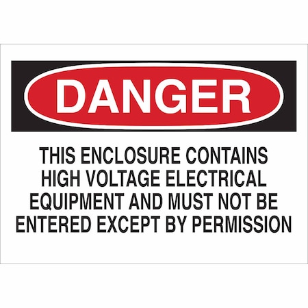 Brady Danger Sign, Plastic, Rectangle, English 22128
