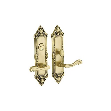 Baldwin Full Dummy Handlesets Satin Brass with Brown 6961.060.FD