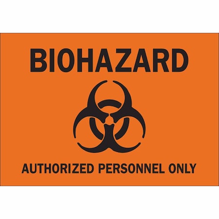 Brady Biohazard Sign, 7 in Height, 10 in Width, Aluminum, Rectangle, English 40775