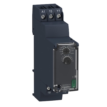 Schneider Electric Dual function relay, Harmony Timer Relays, A, 1 CO, 0.05s.300h, power on delay, 24.240V AC DC RE22R1AMR