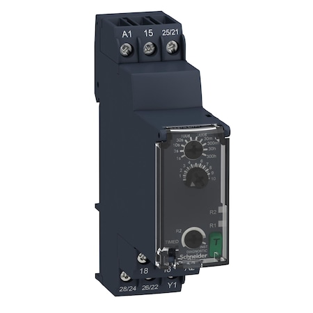 Schneider Electric Single function relay, Harmony Timer Relays, 8A, 2CO, 0.05s.300h, off delay, 24.240V AC DC RE22R2CMR