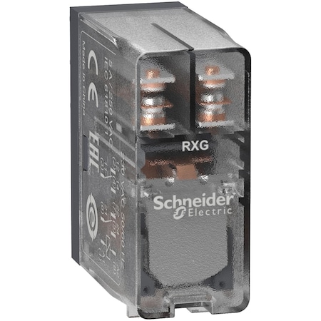 Schneider Electric Interface plug in relay, Harmony Electromechanical Relays, 5A, 2CO, clear cover, 24V AC RXG25B7