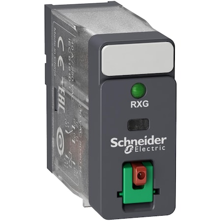 Schneider Electric Interface plug in relay, Harmony Electromechanical Relays, 10A, 1CO, with LED, lockable test but to n, 230V AC RXG12P7