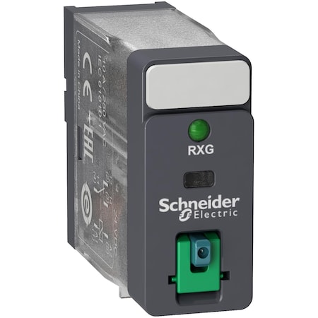 Schneider Electric Interface plug in relay, Harmony Electromechanical Relays, 10A, 1CO, with LED, lockable test but to n, 12V DC RXG12JD