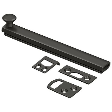 Deltana Surface Bolt, Concealed Screw, Heavy Duty Oil Rubbed Bronze 6" 6SBCS10B