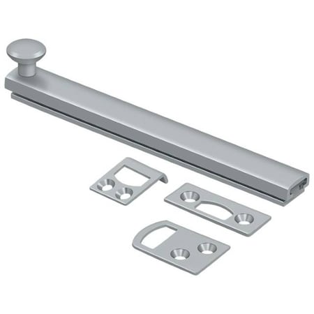 Deltana Surface Bolt, Concealed Screw, Heavy Duty Satin Chrome 6" 6SBCS26D