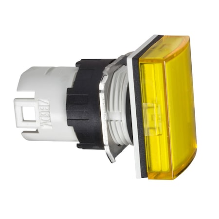 Schneider Electric Head for pilot light, Harmony XB6, rectangular yellow, 16mm, integral LED ZB6DV5