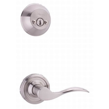Weslock LH Bordeau Interior DBL CYL Handleset Trim Satin Nickel L2109--UNSL2D