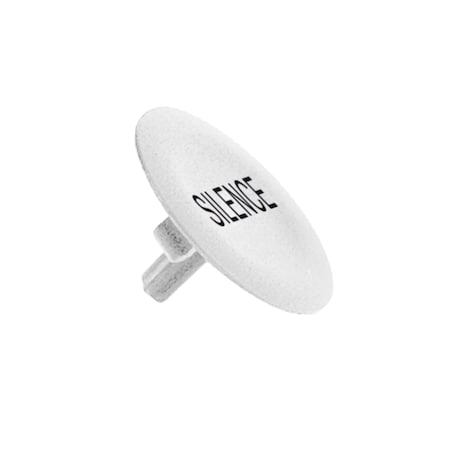 Schneider Electric Cap for push button head, Harmony XB4, plastic, white, 22mm, black marked SILENCE ZBA147