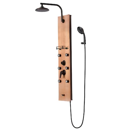 Pulse Showerspas Brushed Copper Shower Panel-La Mesa Showerspa 7007