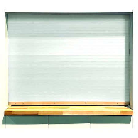 American Garage Door Supply Painted Steel Counter Shutter, White, He M722W-7X4