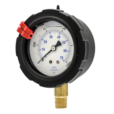 Pic Gauges 2 1/2 in Dial, 1/4 in NPT Lower Location, polypropylene Case Material 701L-254M