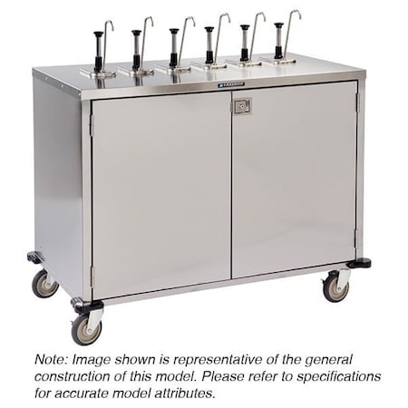 Lakeside Condiment Cart w/Flat Top-8 EZ Serv Pumps Dispense Up to 4 Products 70201