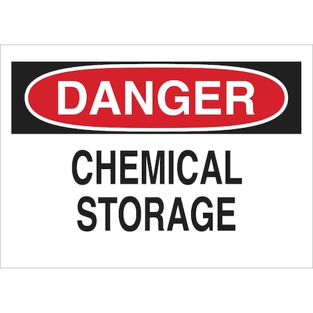 Brady Chemical Sign, 7 in H, 10 in W, Fiberglass, Rectangle, English, 122820 122820