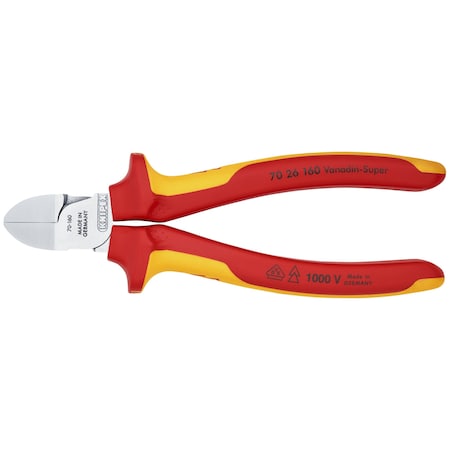 Knipex Diagonal Cutters, 6 1/4" Diagonal Cutter 70 26 160