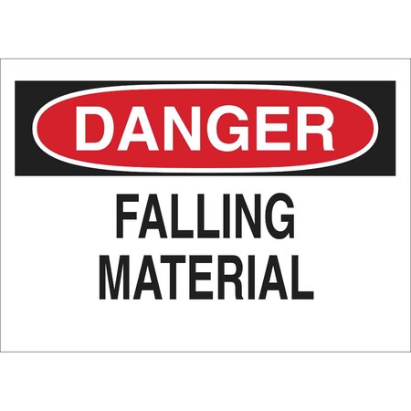 Brady Danger, Falling Material, 10" W x 7" H, Rectangle, Aluminum, 42500 42500