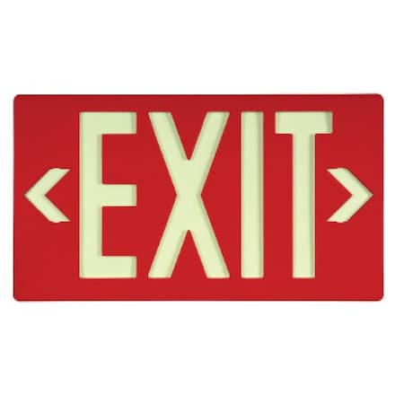 Nmc Exit Sign, Plastic, Exit, Red 7050B