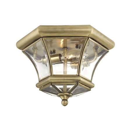 Livex Lighting Monterey/Georgetown 2 Light Antique Brass Outdoor Ceiling Mount 7052-01