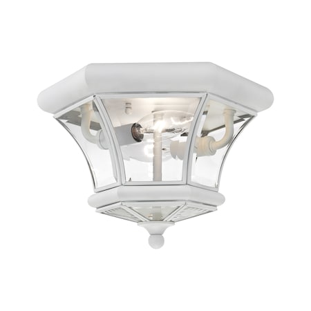Livex Lighting Monterey/Georgetown 2 Light White Outdoor Ceiling Mount 7052-03