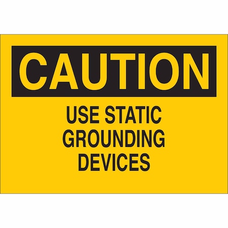 Brady Caution Sign, 7 in Height, 10 in Width, Aluminum, Rectangle, English 43097