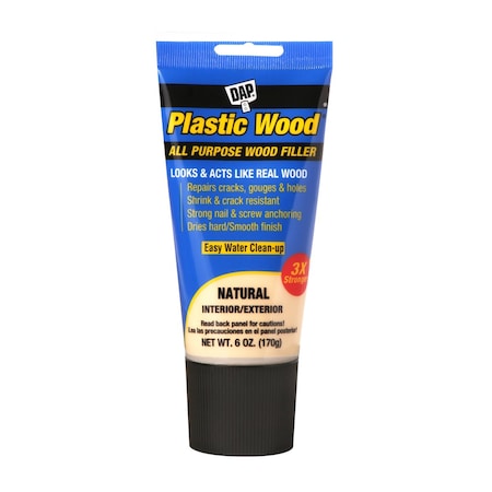 Dap Plastic Wood Latex 6oz Natural, PK6 6 oz Size, Natural 7079800581