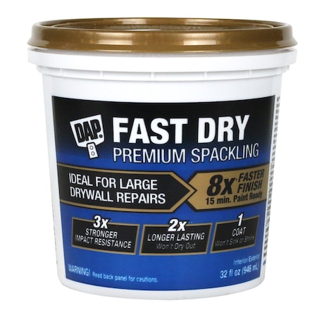 Dap Spackle, 32 fl oz, Pail, Off White, Fast Dry 7079818441