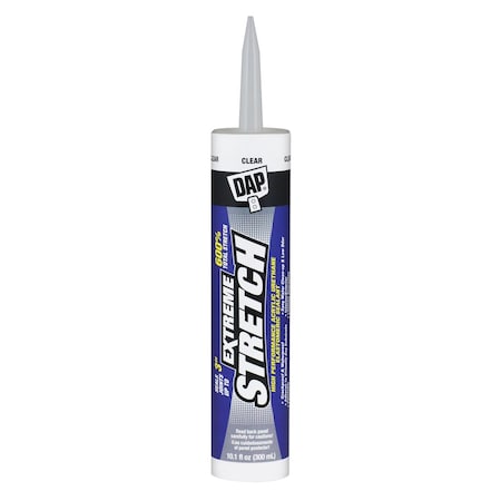 Dap Extreme Stretch Acrylic Sealant, 10 oz, Cylinder, Acrylic Urethane Base, Clear 7079818716