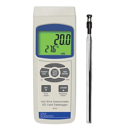 Sper Scientific Hot Wire AnemoMeter Sd Card Logger 850024