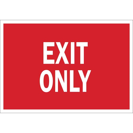 Brady Exit Sign, Plastic, 10" W, 7" H, Exit Only, Red 22494