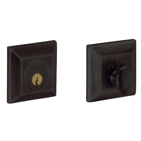 Baldwin Estate Distressed Oil Rubbed Bronze Deadbolts 8254.402