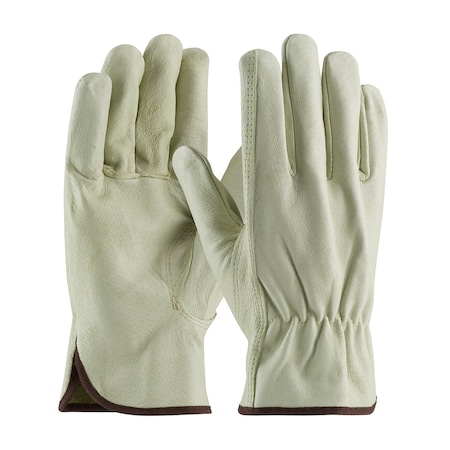 Pip Leather Drivers Gloves, Pigskin, Shirred Slip-On, Keystone Thumb, Gunn Cut, Beige, XL 12 PK 70-361/XL