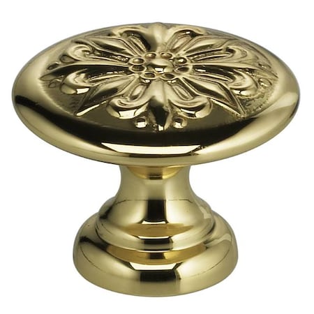 Omnia Ornate Cabinet Knob Bright Brass 1-3/16" 7105/30.3