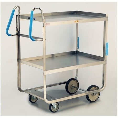 Lakeside Stainless Ergo-One Series 2 Shelf Cart; 1,000 lb Capacity, 21"x49" 7130