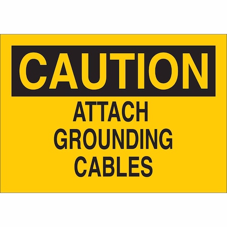 Brady Caution Sign, 7 in Height, 10 in Width, Aluminum, Rectangle, English 43079