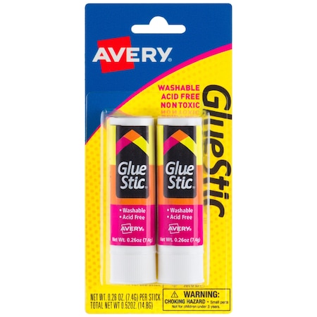Avery Glue Stick, White, 0.26 oz, 2 PK 171