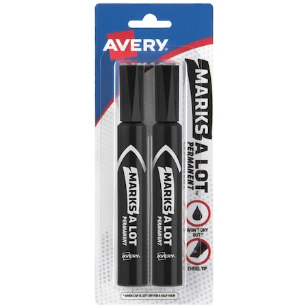 Avery Marks A Lot Permanent Markers, Regu, PK2 7902
