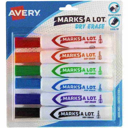 Avery Marks A Lot Desk-Style Dry Erase Ma, PK6 24432