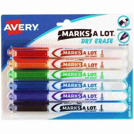 Avery Marks A Lot Pen-Style Dry Erase Mar, PK6 24481
