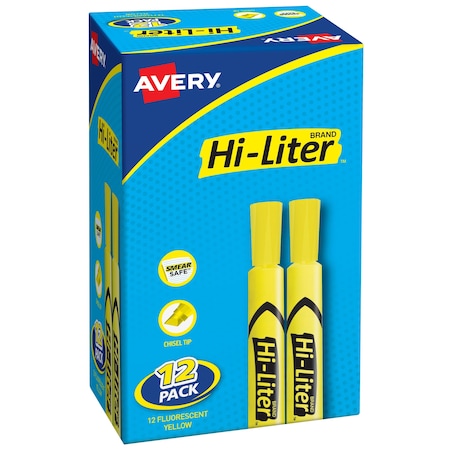 Avery Hi-Liter Desk-Style Highlighters, PK12 98035