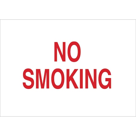 Brady No Smoking Sign, 10" H, 14 in W, Rectangle, English, 42695 42695