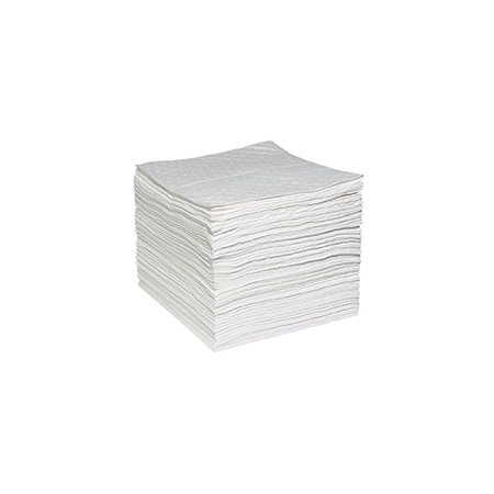 Wyk Sorbent Pad, Oil, White, Fine Fiber, 100 PK 7205