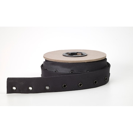 Pearl Eyelet Side Seam Lacing Tape, 6 yd., Black, Nylon tricot, 4 L, 4 W 7210-9999-6