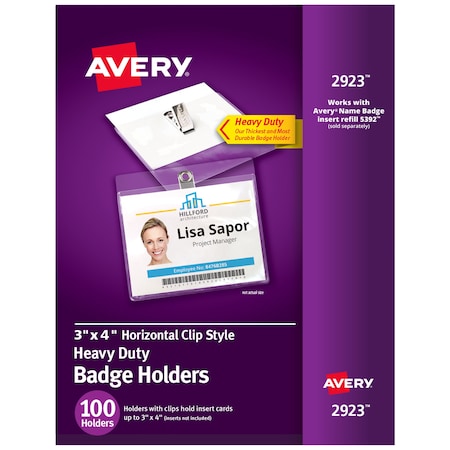 Avery Clear Heavy-Duty Clip Style Landscape Ba 2923