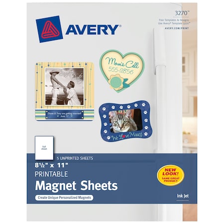 Avery Printable Magnet Sheets, 8.5" x 11", Ink 3270
