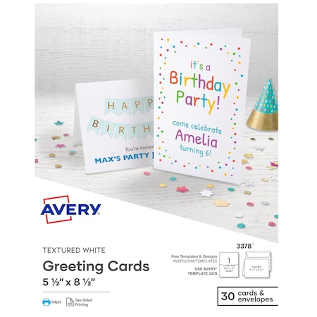 Avery Note Cards, Matte, Two-Sided Print, PK60 8315