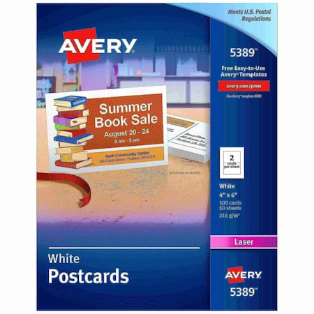 Avery Postcards, Uncoated, Two-Sided 5389