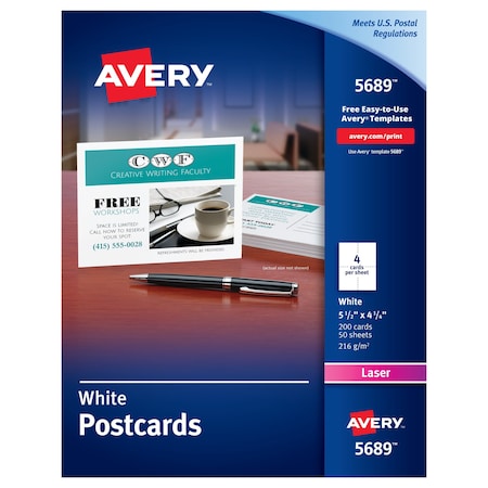 Avery Postcards, Uncoated, Two-Sided 5689