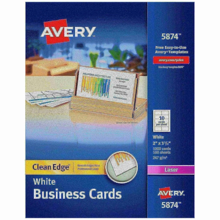 Avery Clean Edge Business Cards, Uncoa, PK1000 5874